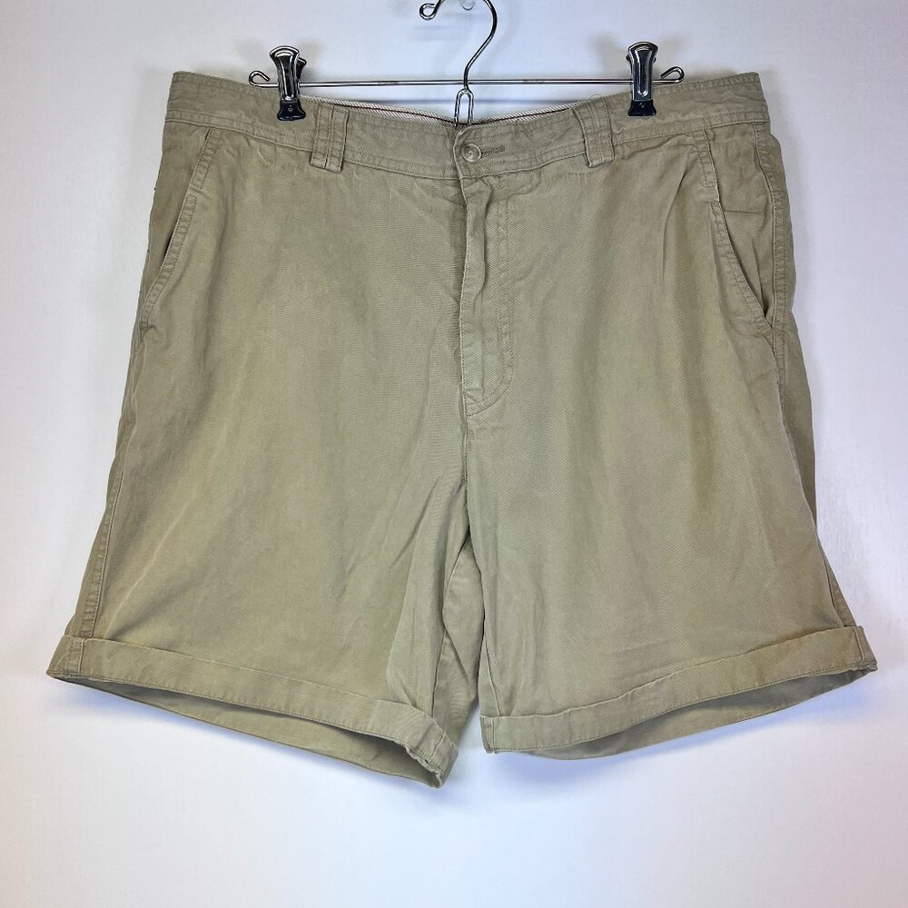 Tommy Bahama 7" Men's Cotton/Tencel Stretch Chino Shorts Khaki Tan Beige Size 35